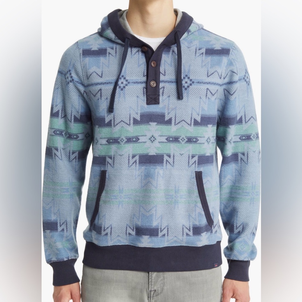 Faherty × Doug Good Feather Campfire Hoodie In Blue Men’s Size Small New